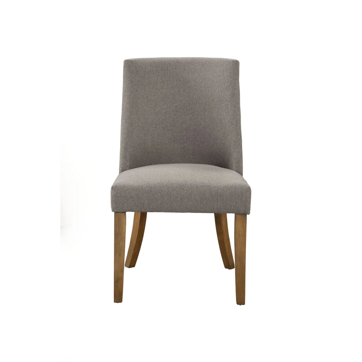 Fabric Upholstered Wooden Side Chairs Set of Two Gray and Brown X105490