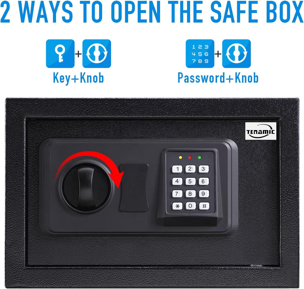 Black Solid Alloy Steel Electronic Security Safe Box F96106