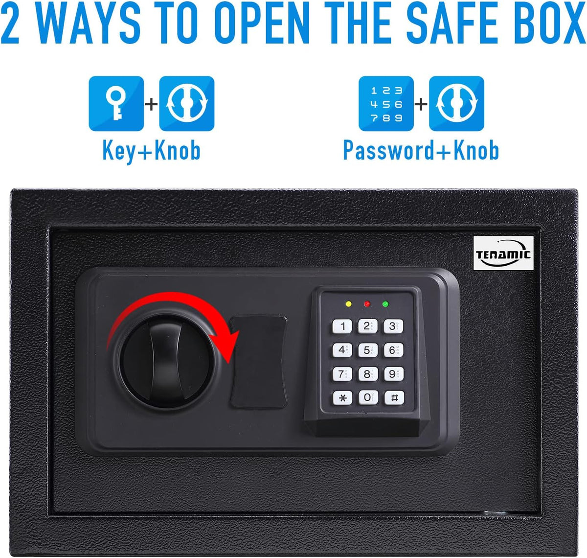 Black Solid Alloy Steel Electronic Security Safe Box F96106