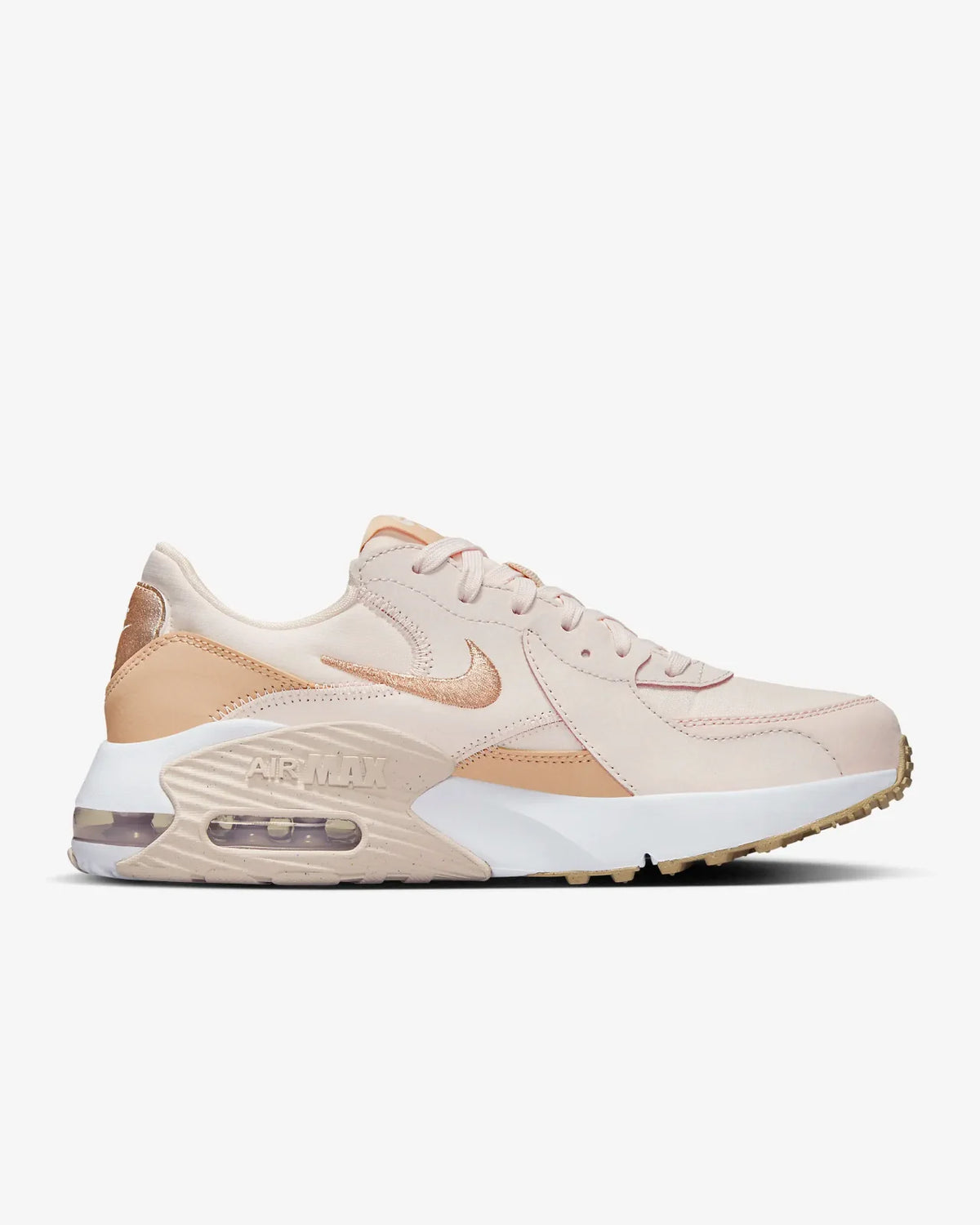 Soft Pink White Leather Running Shoes V6601