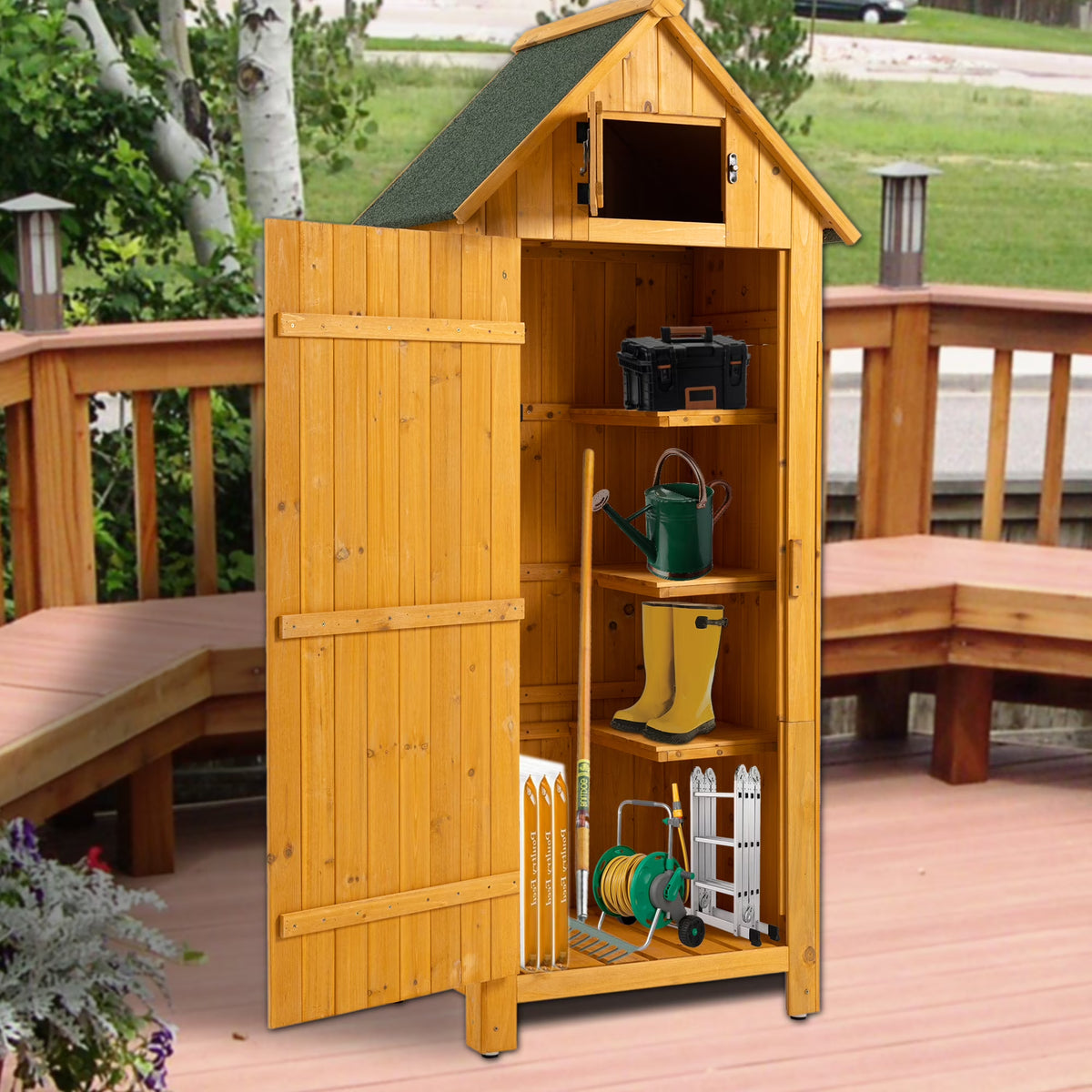 Outdoor Storage Cabinet Wooden Garden Shed R205710