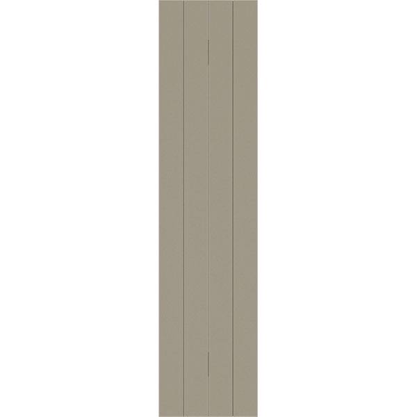 Rustic Four Board Joined Board-n-Batten Faux Wood Shutters (Per Pair) W64389