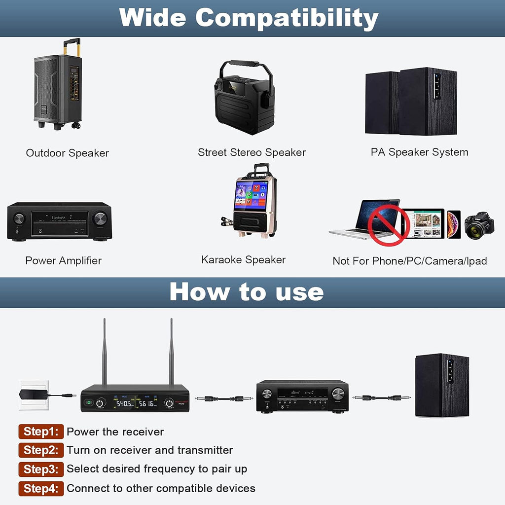 UHF Wireless Microphone System with 30 Adjustable Frequencies Z16062