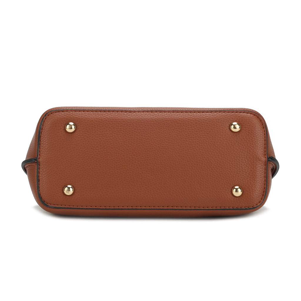 Black Vegan Leather Satchel & Wristlet Wallet E895