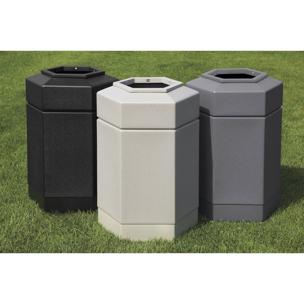 30-Gallon Hex Waste Container Black Y5930