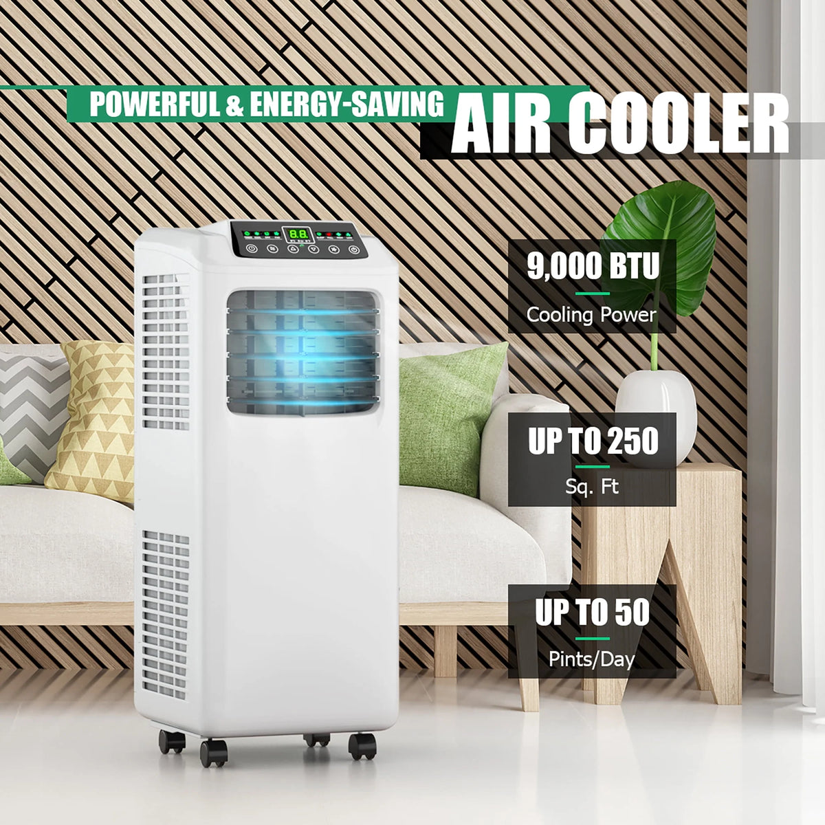 5500 BTU 3-in-1 Portable Air Conditioner with Dehumidifier and Window Kit R9534