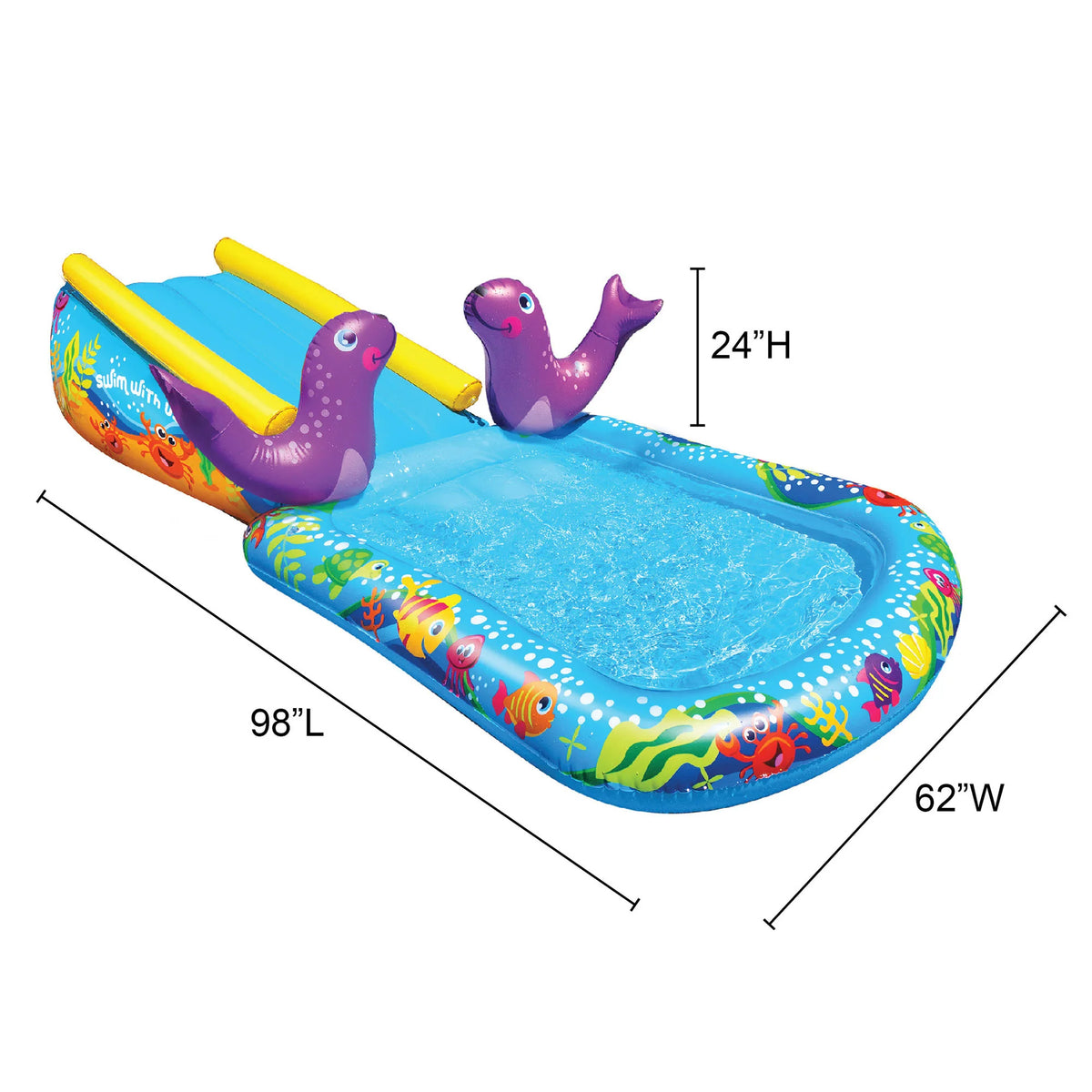 Inflatable Water Slide & Splash Pool with Sprinkler P860552