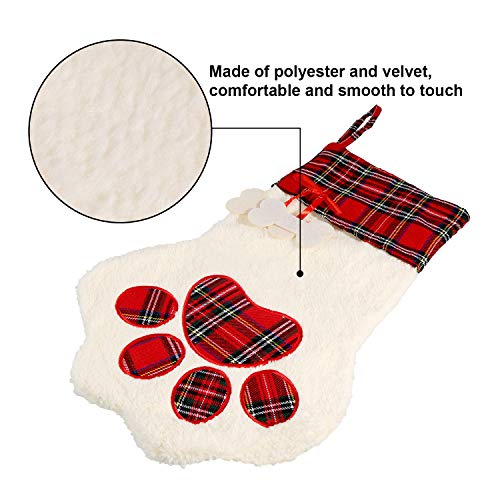 2 Pieces 17.7 Inch Christmas Pet Stockings Buffalo Plaid W26005