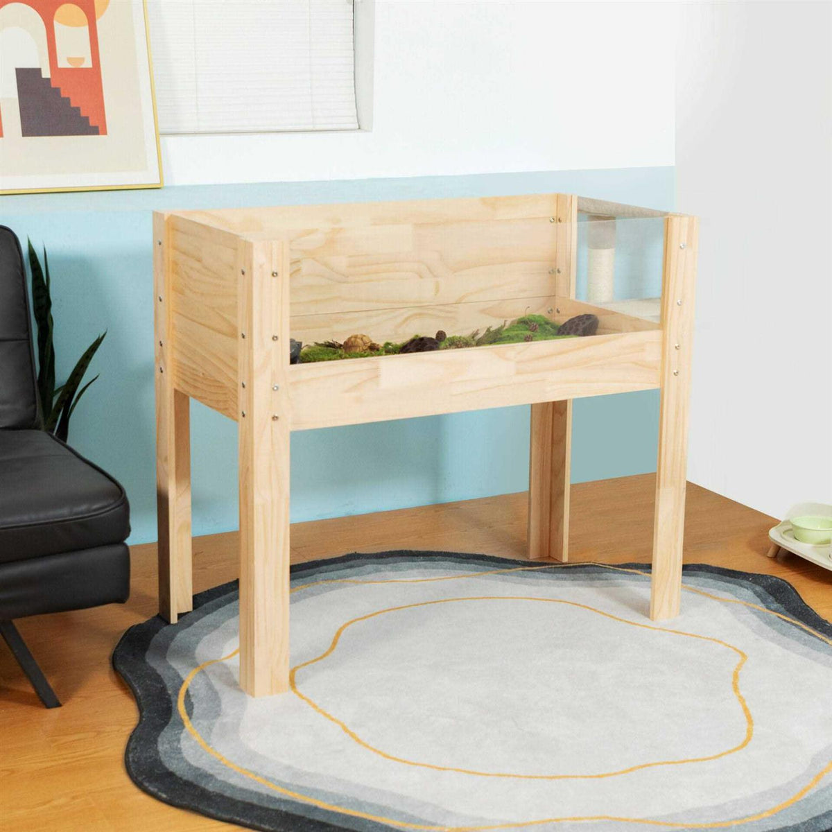 Wooden Tortoise Habitat with Waterproof Cloth I2478