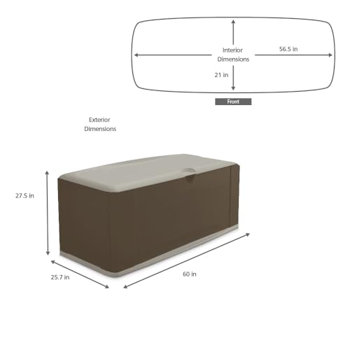 Brown 73 Gal Weather Resistant Resin Deck Box T256229