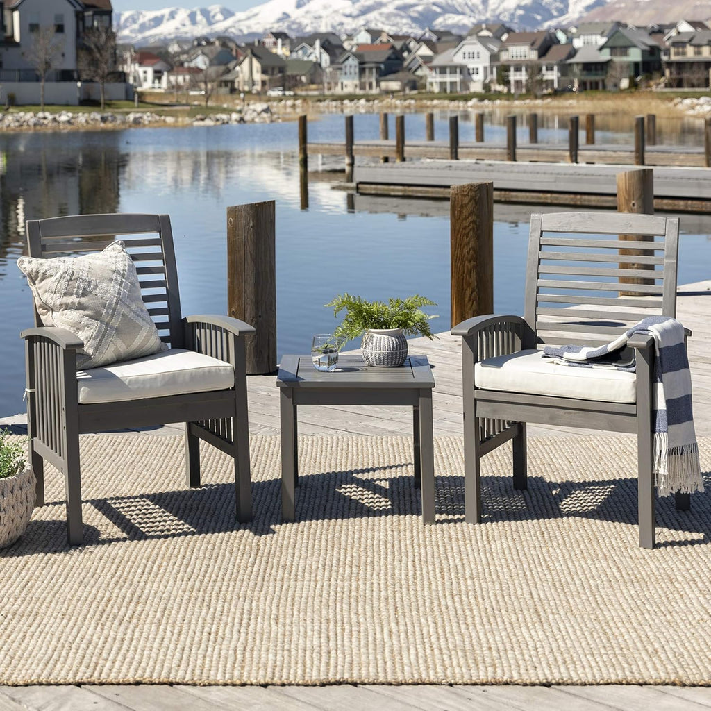 Brown Acacia Wood Outdoor Accent Table D248314
