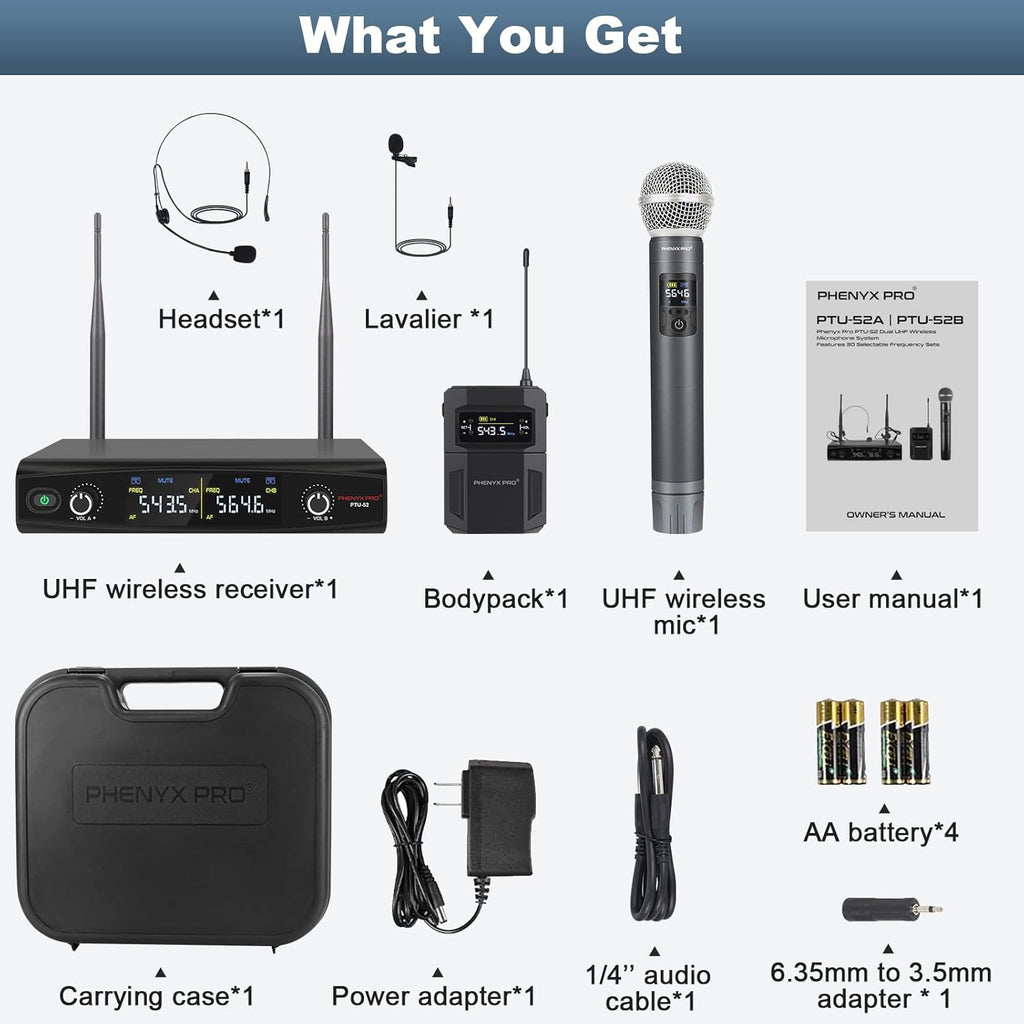 UHF Wireless Microphone System with 30 Adjustable Frequencies Z16062