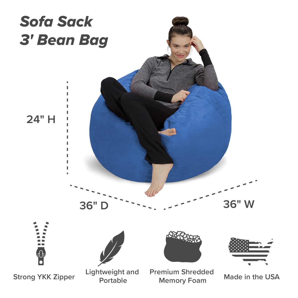 Plush Microsuede Bean Bag Chair Q169089