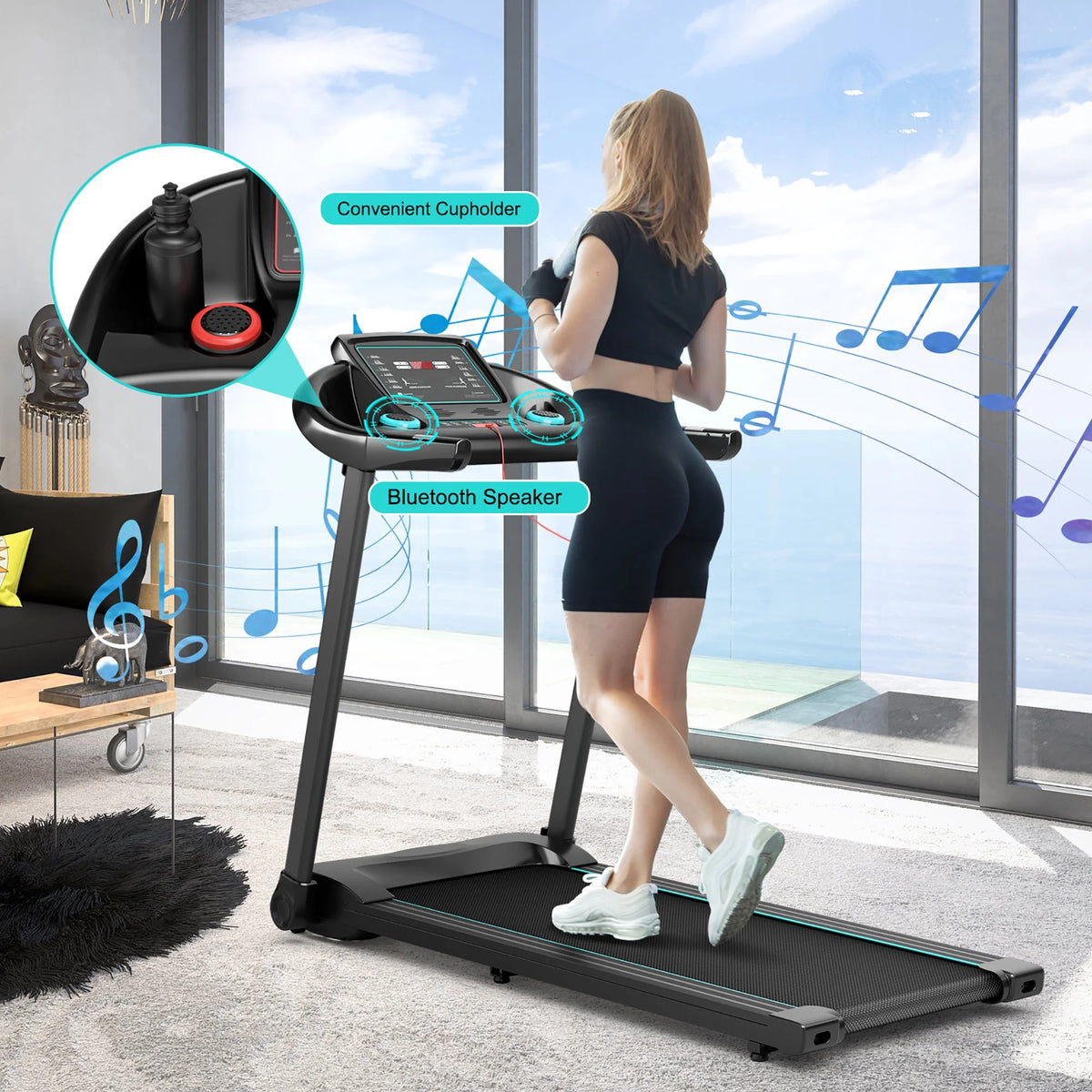 2.25HP Electric Treadmill with Bluetooth Speaker B24324