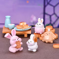 Resin Dollhouse Miniature Moon Cake Rabbit Ornaments R637