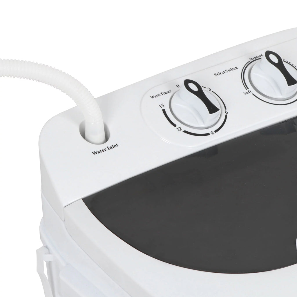 Twin Tub Portable Compact Wash Machine 13lbs Semi-Automatic White X88047