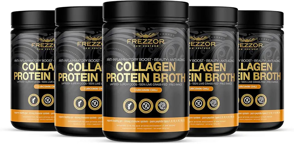 Grass-Fed Collagen Protein Bone Broth Peptides 3000g 5 Jars D111378
