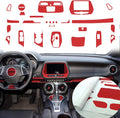 Red 28PCS Carbon Fiber Texture Vinyl Wrap Center Console Dashboard Cover Sticker Q931