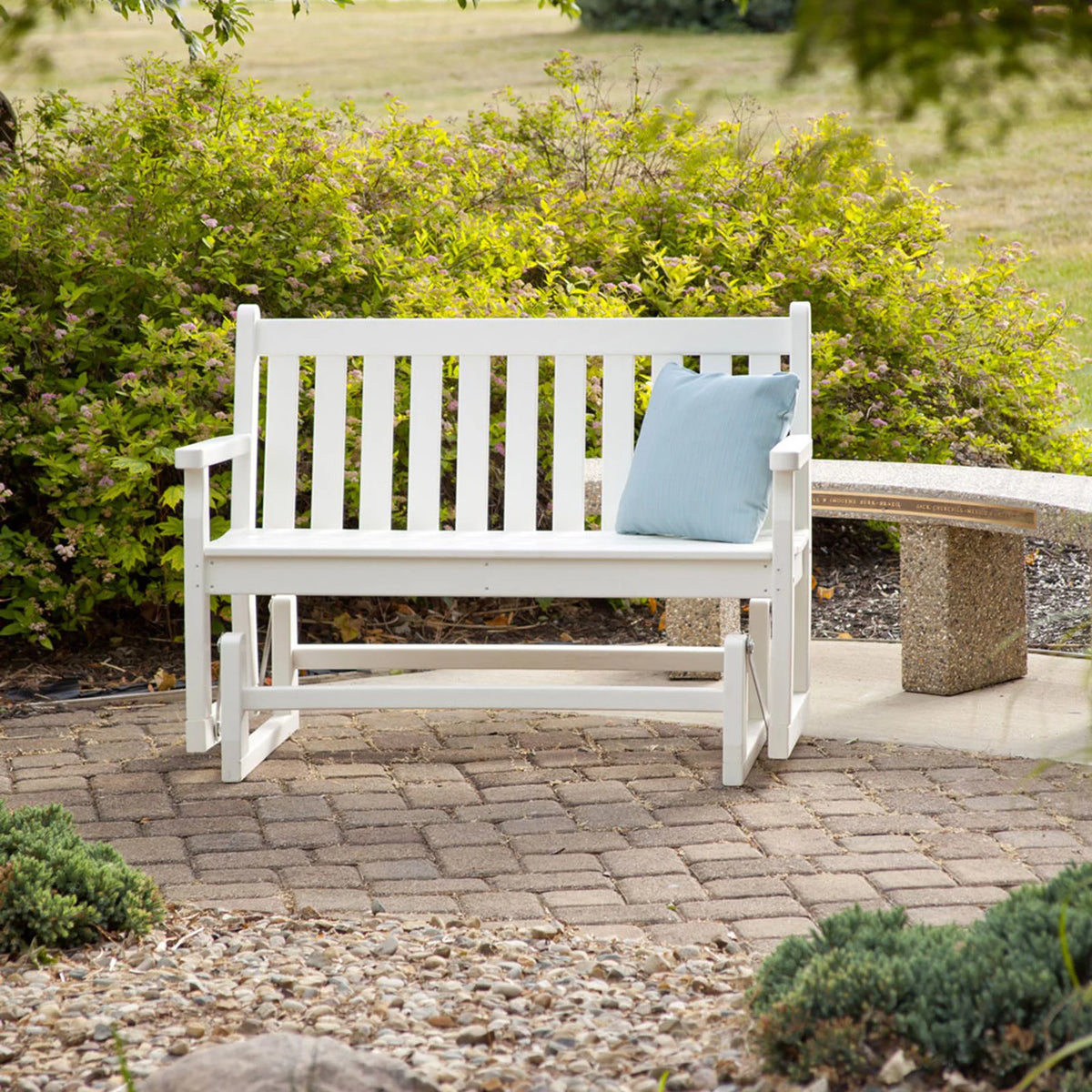 Recycled Plastic Outdoor Glider Loveseat D2305