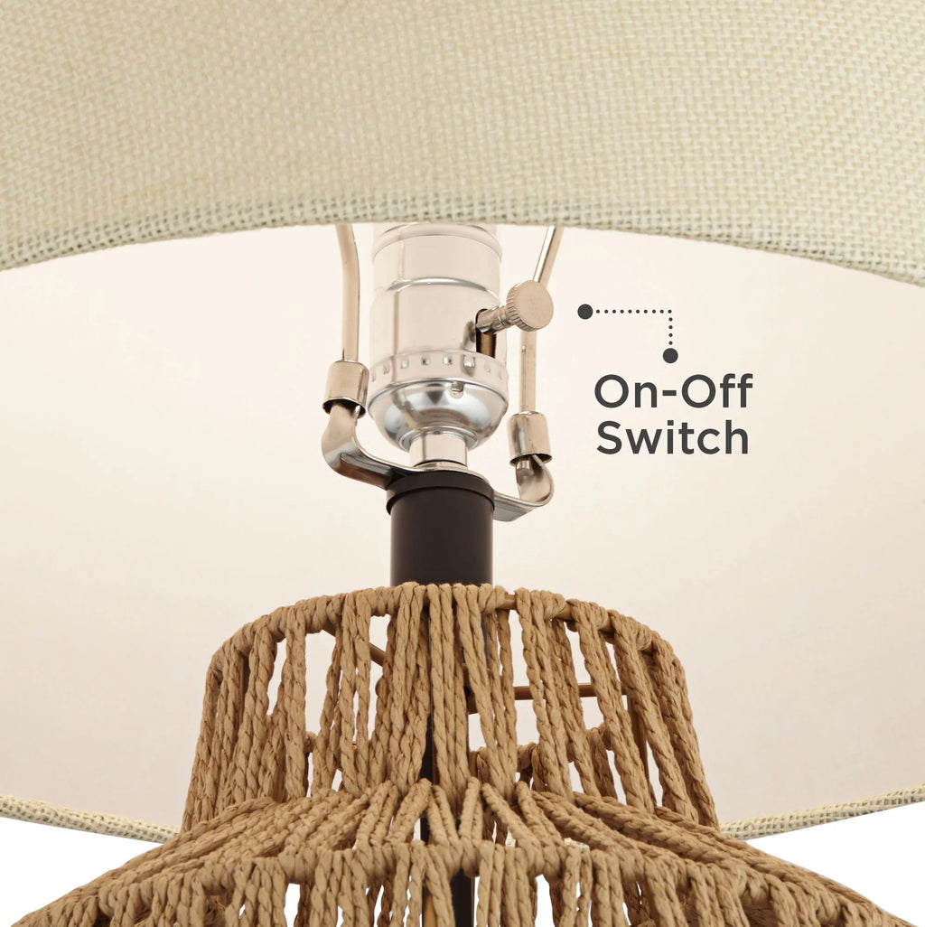 Modern Coastal Table Lamp 27" Tall Natural Wicker S85022