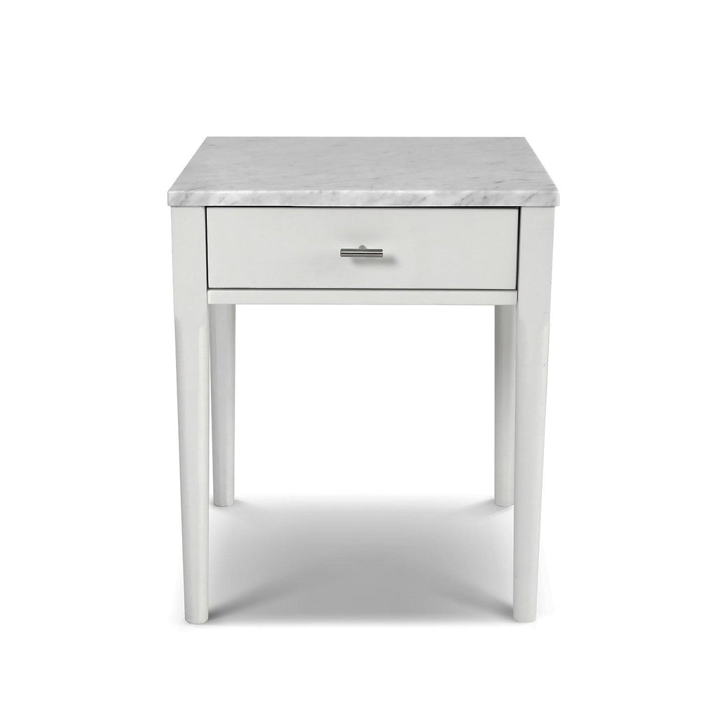 18x22 Square White Marble Side Table C7501