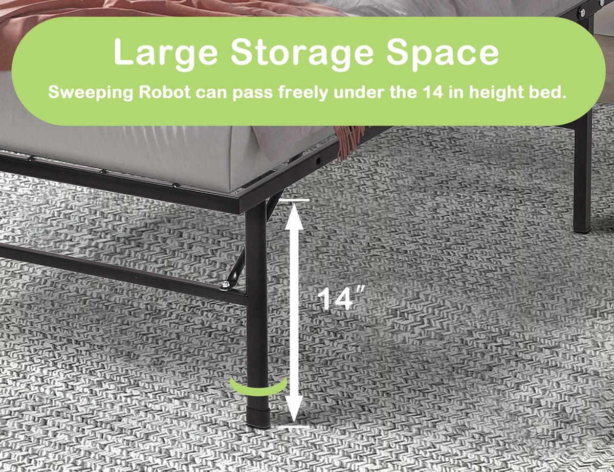 Foldable Twin Bed Frame 150LBS Capacity Heavy Duty G749