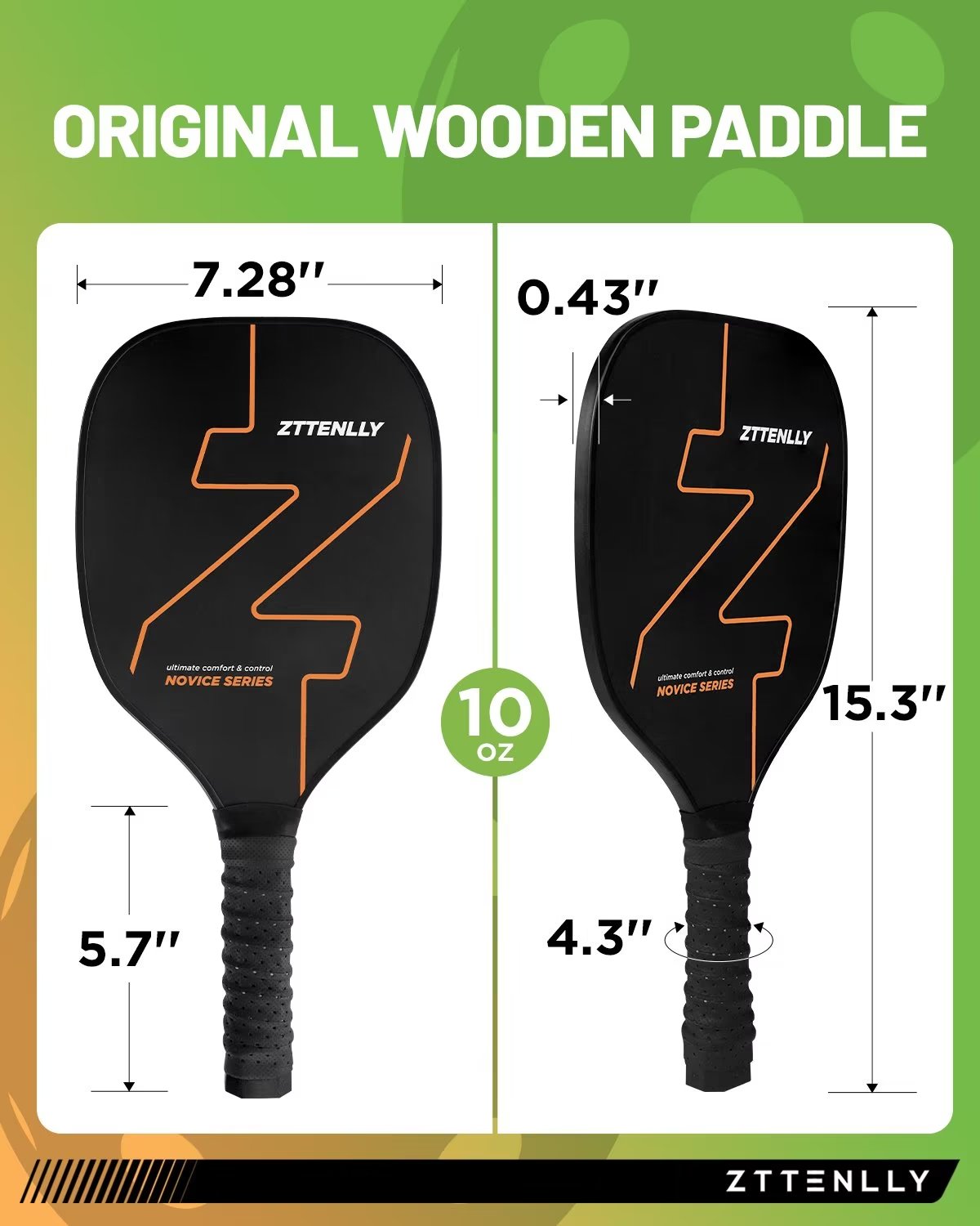 Pickleball Paddles Set of 2 with Carry Bag Wood Pickleball Rackets Y66127