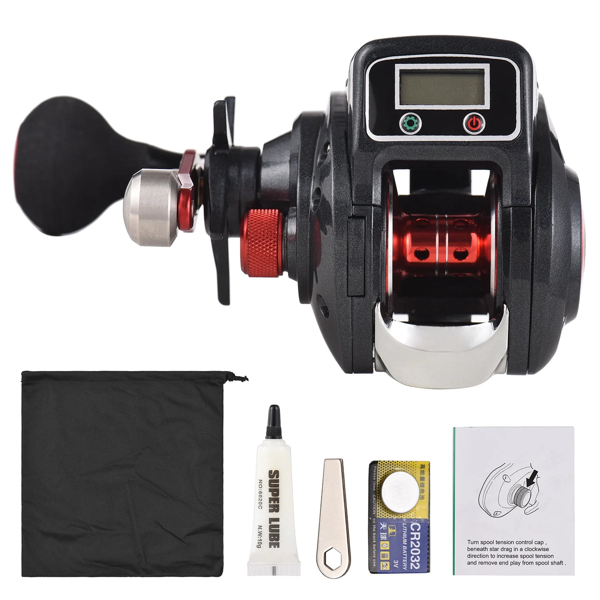 Fishing Reel Line Counter Reel 16+1 Ball Bearings Ice Fishing Reel 6.3:1 Gear Ratio I829816