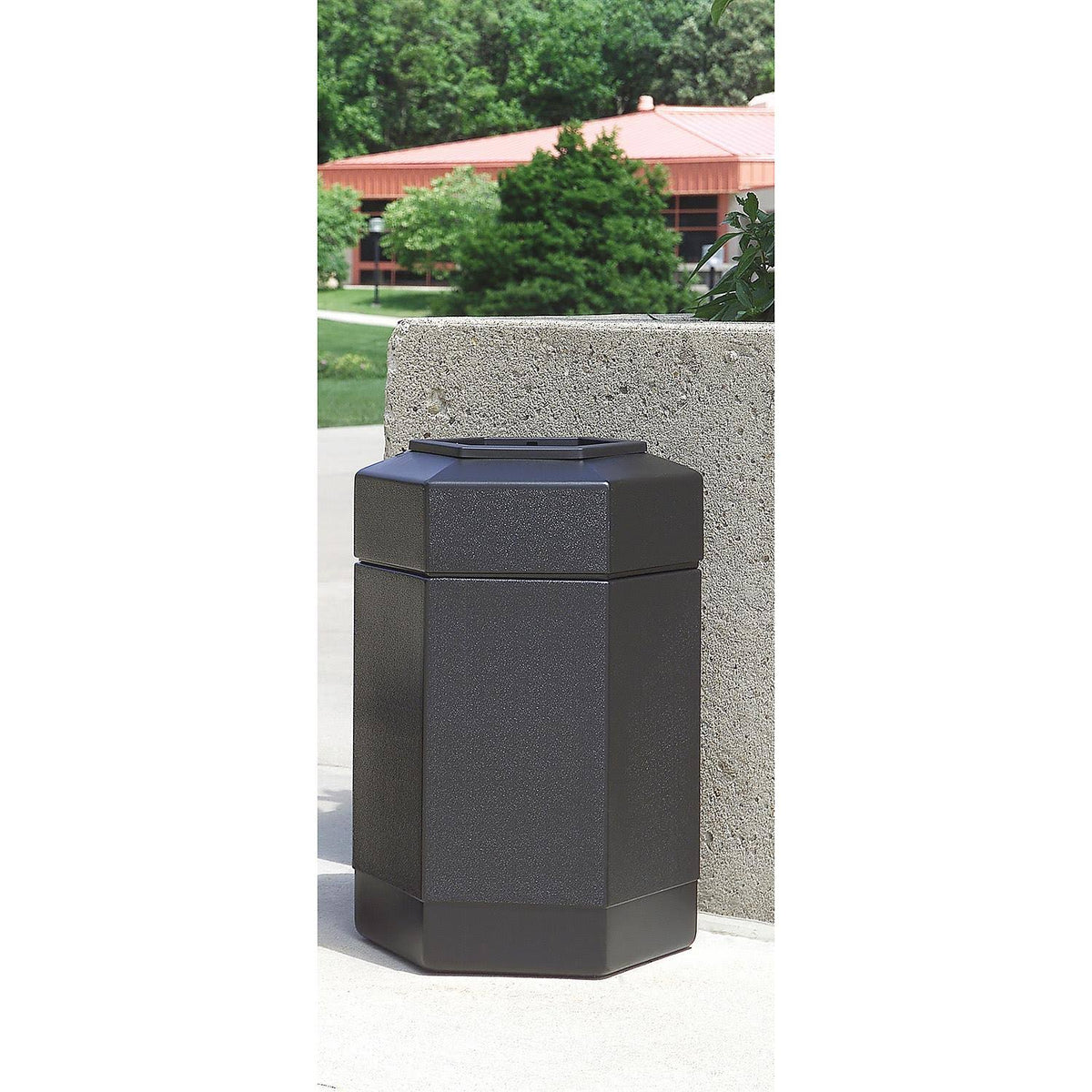 30-Gallon Hex Waste Container Black Y5930