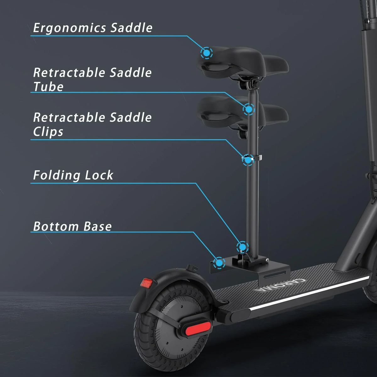 Electric Scooter Foldable 25 Miles Range 20 mph Silver Z857