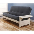 Full Futon with Fabric Mattress in Blue Antique White F996