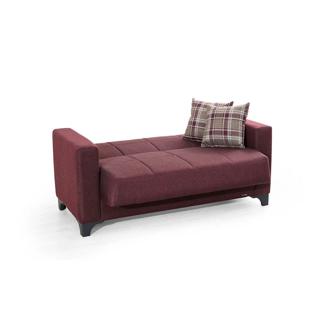 Burgundy Fabric Loveseat H195618