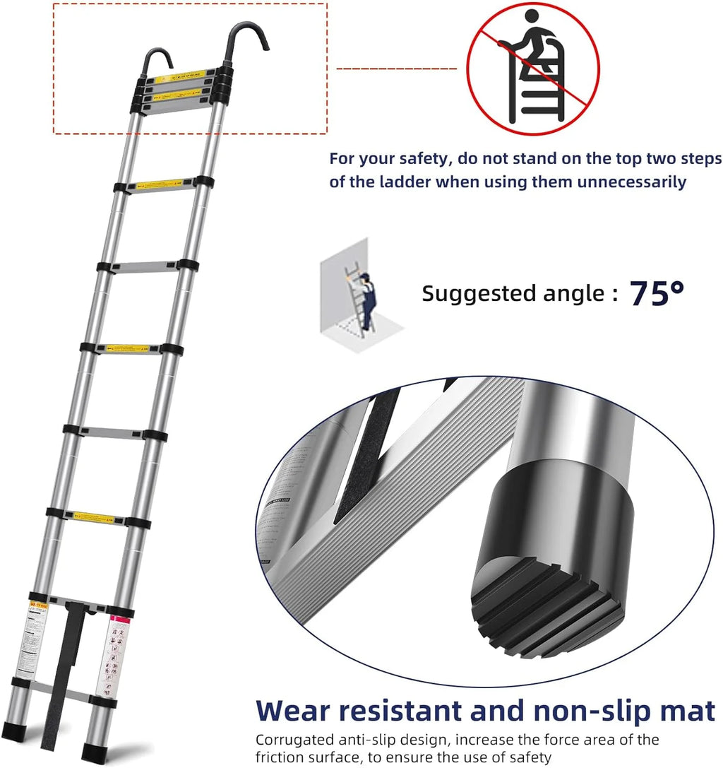 10.5ft Aluminum Telescoping Ladder with Hook B2995