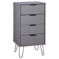 Drawer Cabinet Gray Solid Pine Wood L8655