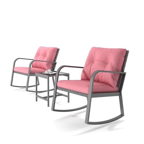 3 Piece Wicker Patio Bistro Set with Cushions P989