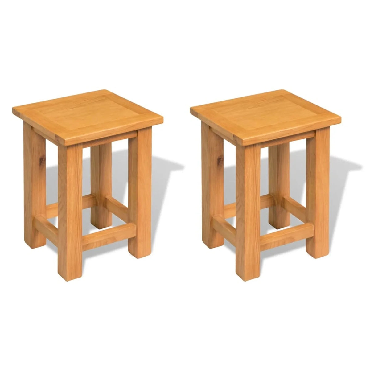Solid Oak Wood End Tables 2 pcs A24059
