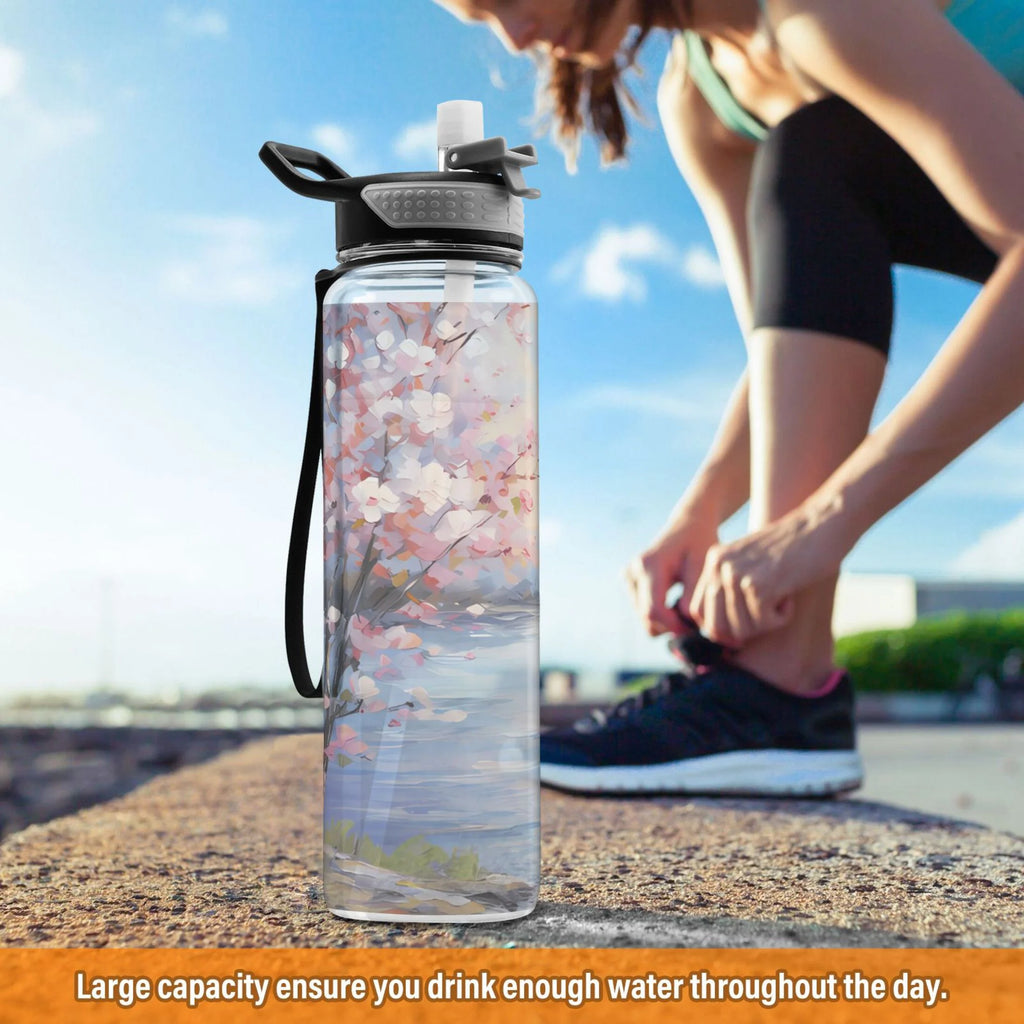 32oz Tritan Leakproof Clear Sports Water Bottle H6922