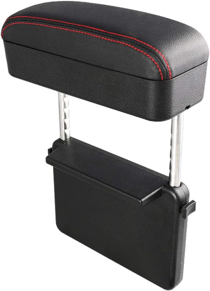 Armrest Cushion Box Protector for Universal Auto Car Center Console Armrest Extender Elbow Forearm Wrist Rest Support Adjustable Height Comfort Pads with Black Line J949720