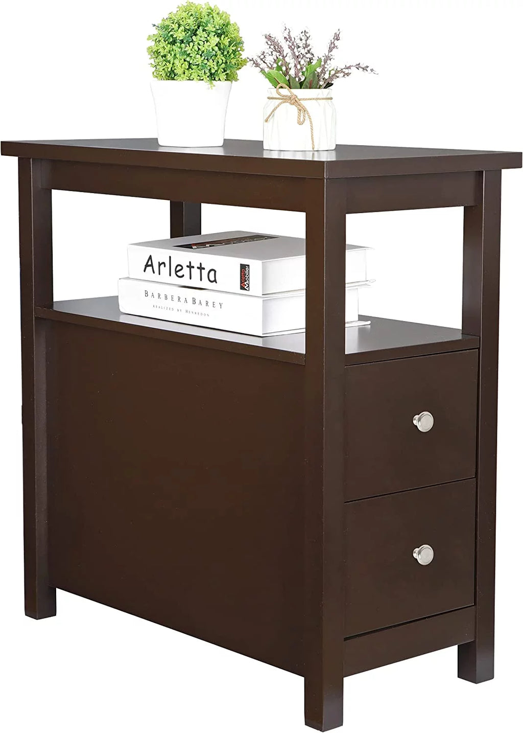 Side End Table Set of 2 Narrow T157