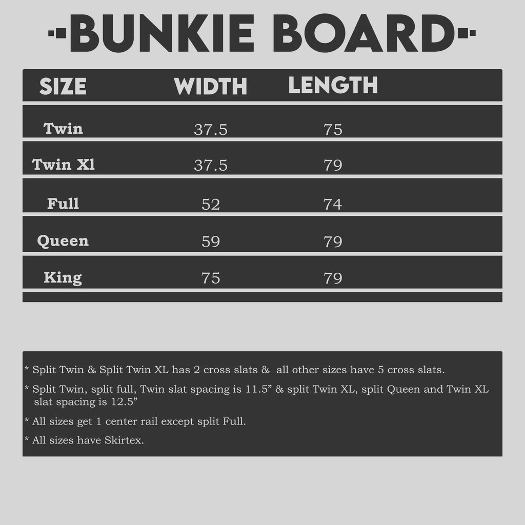 1.5 Split Wood Bunkie Board King T366