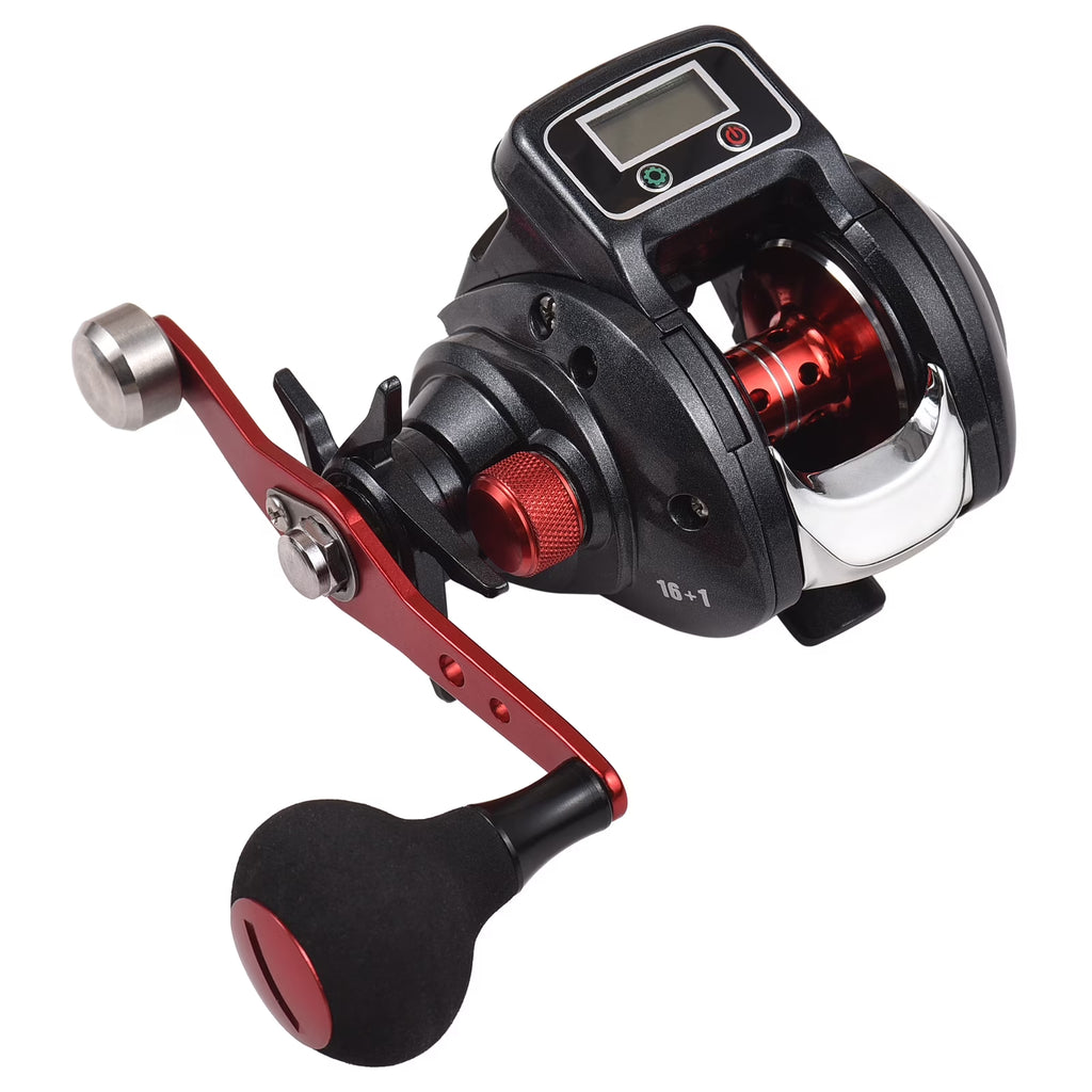 Fishing Reel Line Counter Reel 16+1 Ball Bearings Ice Fishing Reel 6.3:1 Gear Ratio I829816