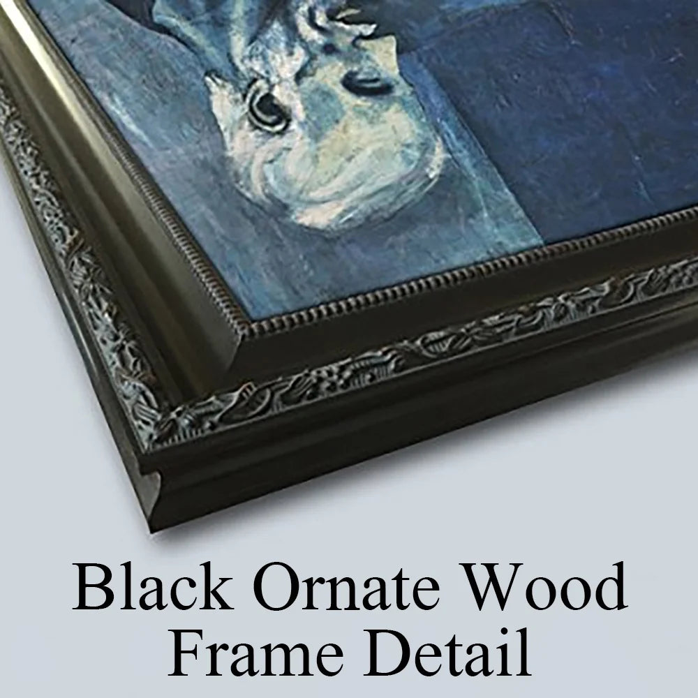 Black Ornate Wood Framed Double Matted Museum Art Print N806