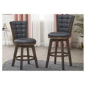 Black Faux Leather Swivel Counter Chair Set of 2 W351955