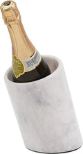 White Handmade Marble Wine Cooler L463