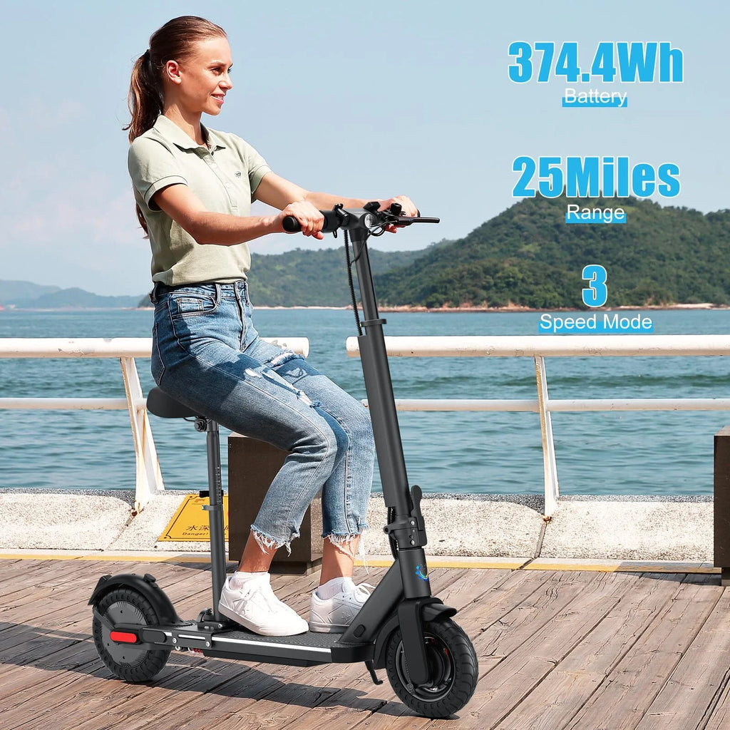 Electric Scooter Foldable 25 Miles Range 20 mph Silver Z857