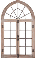 Distressed Gray Arched Cathedral Window Frame Wall Décor E75745
