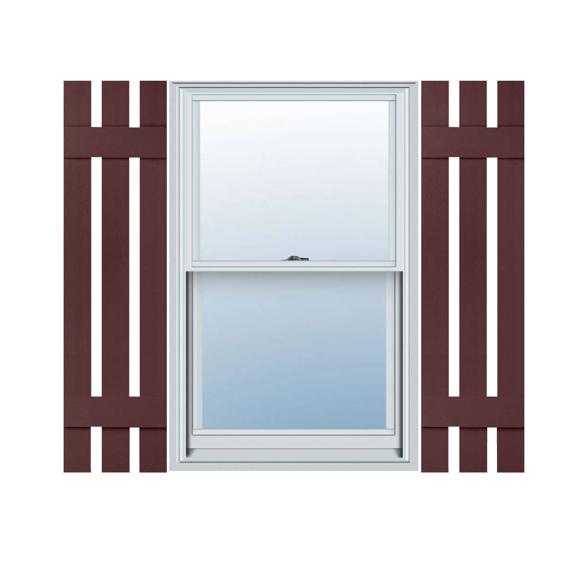 12 inch x 47 inch Vinyl Three Board Spaced Shutters V516