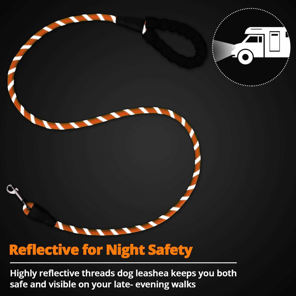 Heavy Duty Reflective Bungee Dog Leash L255