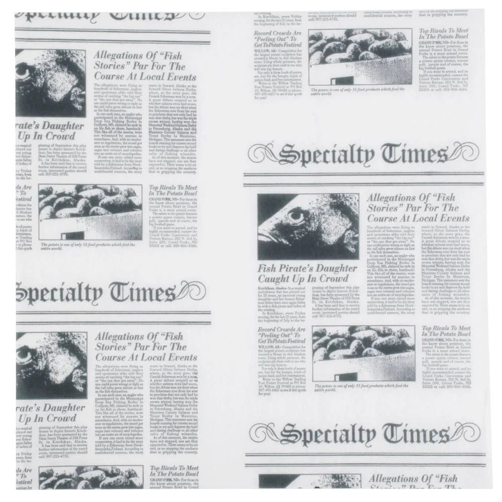 Newspaper Print Sandwich Wrap Paper - 1000/Pack Z212