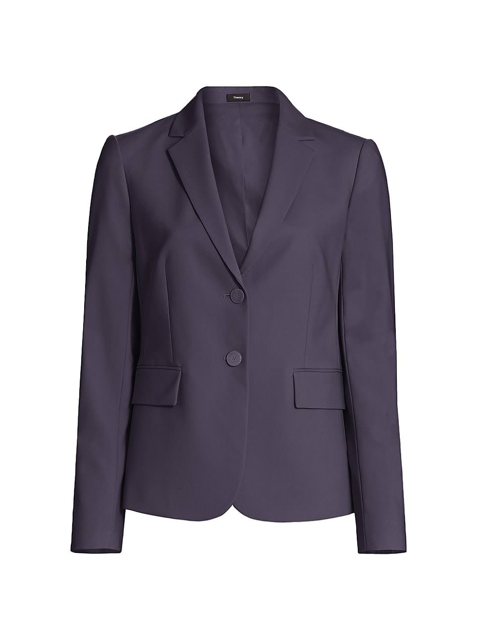Deep Navy Wool-Blend Blazer W126